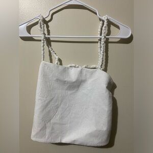 Zara White scrunched backless spaghetti strap
